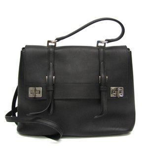 PRADA Black Leather Shoulder Bag